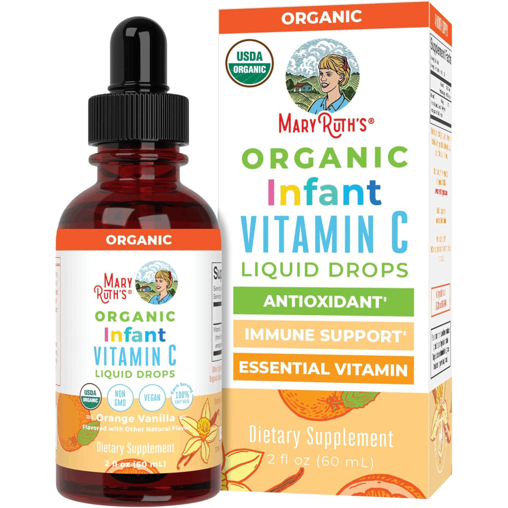 MaryRuth Organics Infant & Baby Vitamin C Supplement | USDA Organic Vitamin C Liquid Drops for Infants | Ages 6-12 Months | Immune Support | Overall Health | Vegan | Non-GMO | Gluten Free | 60 ml