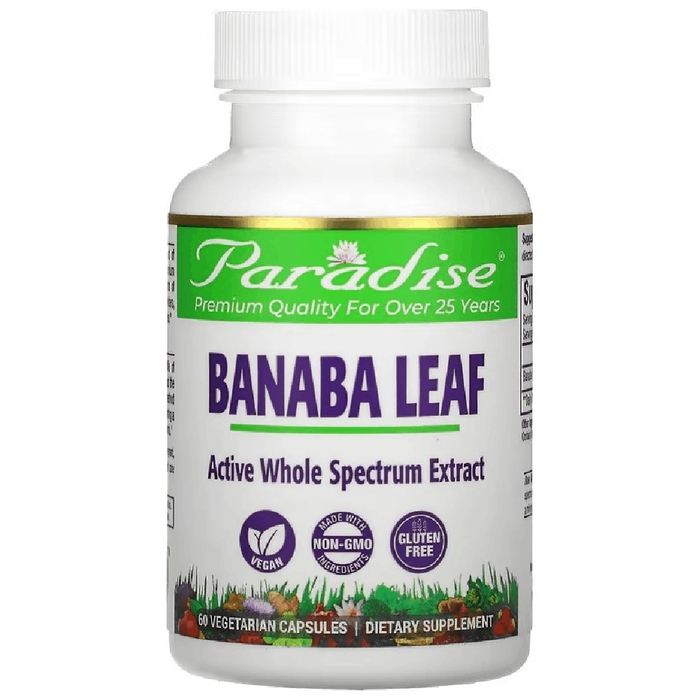 Paradise Herbs Banaba Leaf Capsules Supports blood sugar balance and metabolic health 60 capsules
