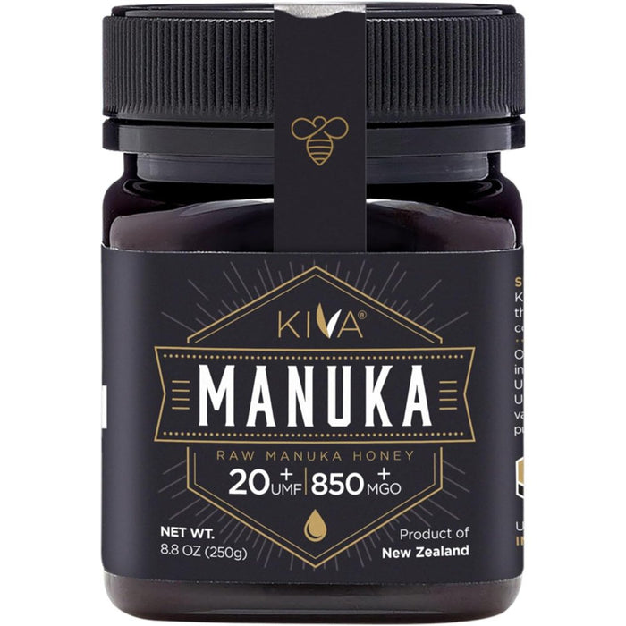 Kiva Manuka Honey Raw Premium Manuka Honey UMF 20+ MGO 850+ for Immunity, Wellness, and Skin Health 250g