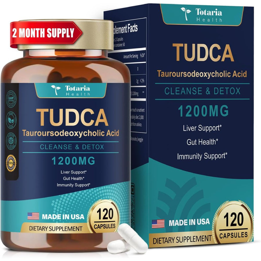 Totaria Tudca Tauroursodeoxycholic Acid Liver Support Gut Health Immunity 1200 Mg 120 Caps