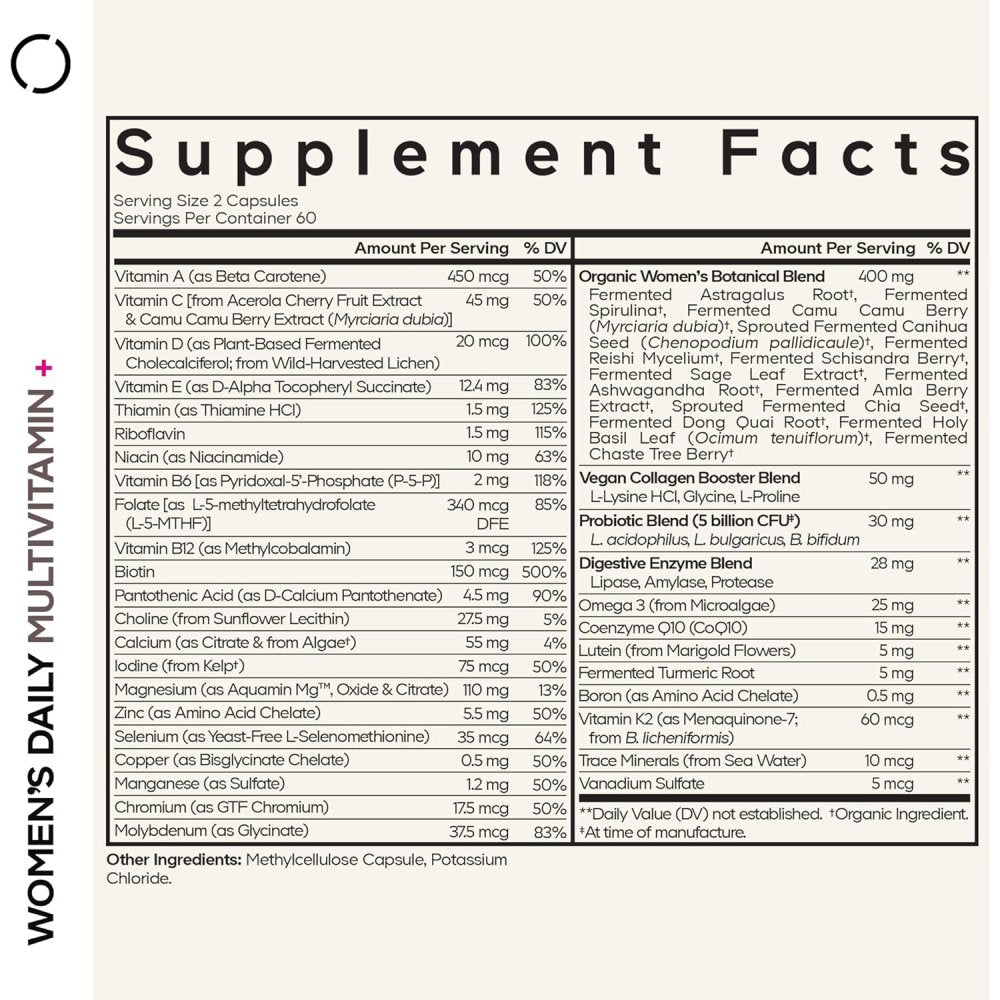 Codeage Women's Fermented Multivitamin Designed to Support Women’s Wellness120 Veg Caps