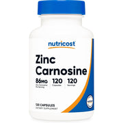 Nutricost Zinc Carnosine 86mg Soothe your ٍtomach. Strengthen your Immunity. Support your health from within 120 Caps