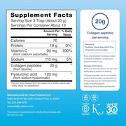 Vital Protein Collagen Peptides Advanced with Hyaluronic Acid & Vitamin C Support Healthy Skin, Hair, Nails, Joints, and Bones with This Premium Unflavoured 265g