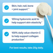 Vital Protein Collagen Peptides Advanced with Hyaluronic Acid & Vitamin C Support Healthy Skin, Hair, Nails, Joints, and Bones with This Premium Unflavoured 265g