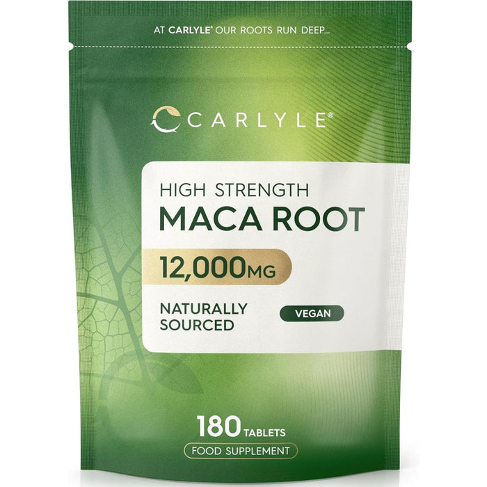 Carlyle High Strength Maca Root 12000mg Natural Energy, Hormonal Balance & Performance Support 180 Veg Caps