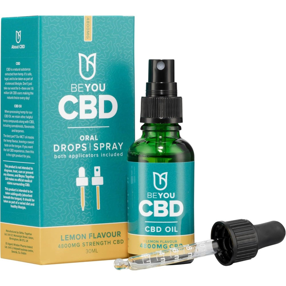 Beyou Cbd Oral Drops Spray 4800mg Lemon Supporting Relaxation,Comfort, and Improved Sleep Quality Flavour 30ml