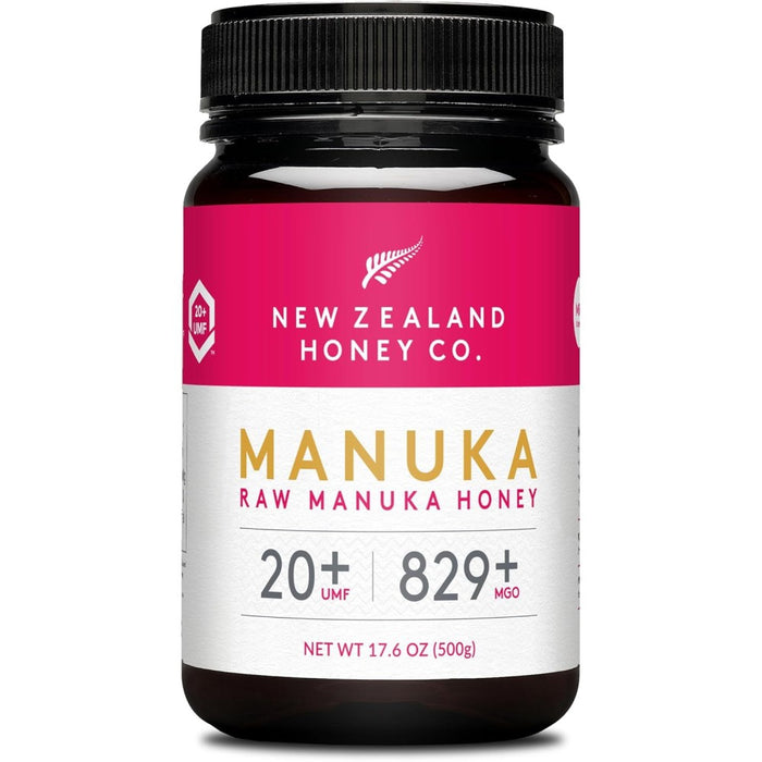 Manuka New Zealand Raw Premium Honey Umf +20 829 Mgo 500 grams