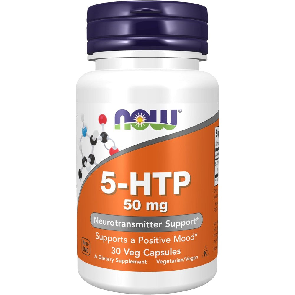 Now Foods 5-HTP 50mg To Support Emotional Well-Being and Promote Restful Sleep 30 Veg Capsules