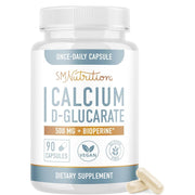 SM Nutrition - Calcium D-Glucarate, 500mg, for Liver Detox & Cleanse, Metabolism, Hormone Balance, 90 Capsules