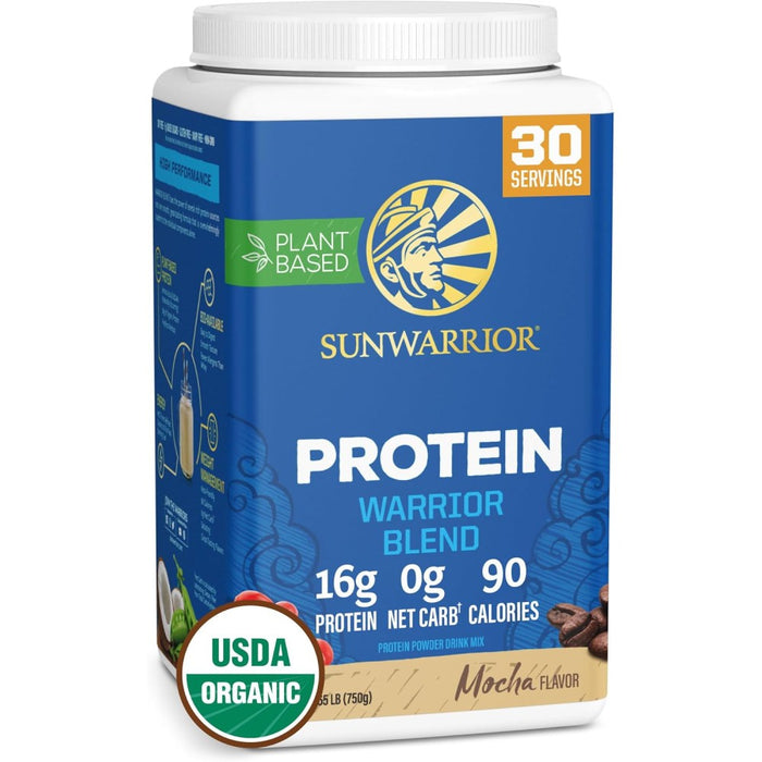 Sunwarrior Protein Powder Mocha Flavor Supports Muscle Building, Recovery and Energy 750g