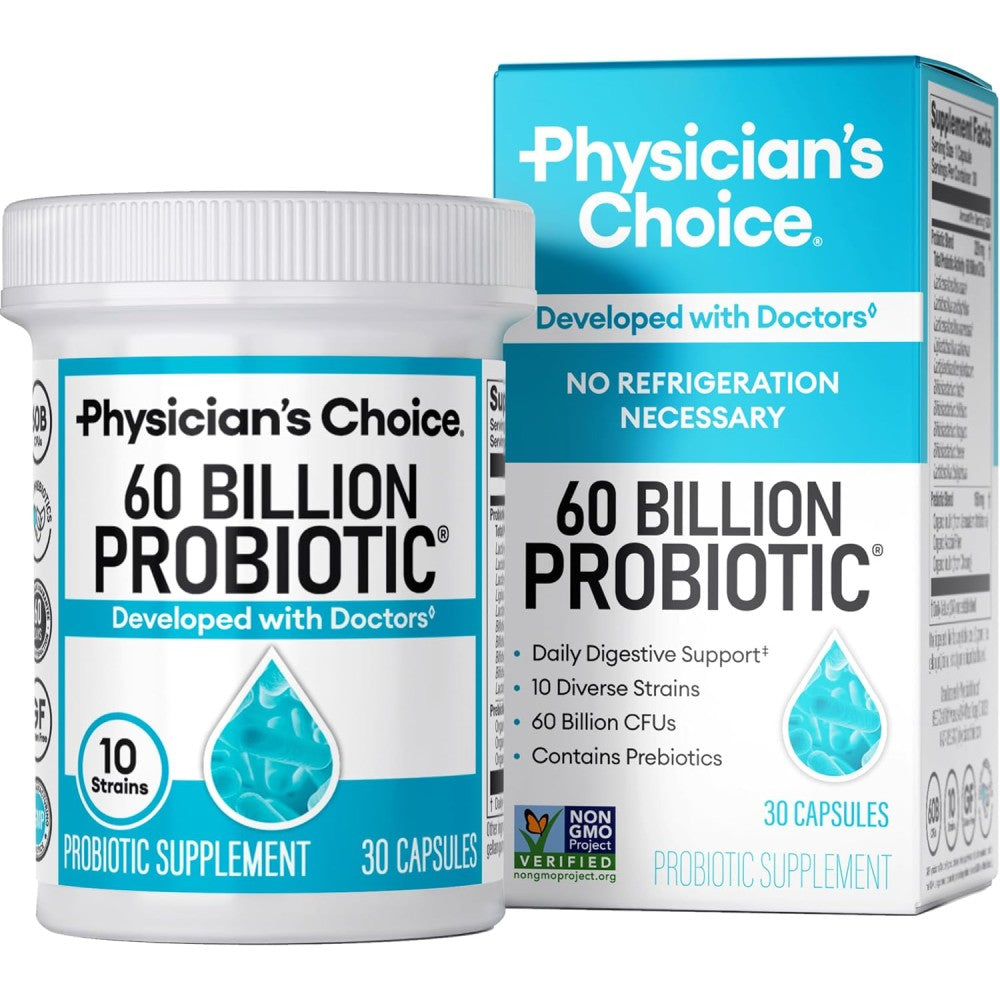 PhySicians Choice Probiotic 60 Billion Probiotic Improve Digestion and Strengthen The Immune System 30 Caps
