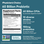 PhySicians Choice Probiotic 60 Billion Probiotic Improve Digestion and Strengthen The Immune System 30 Caps