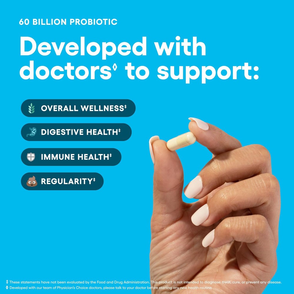 PhySicians Choice Probiotic 60 Billion Probiotic Improve Digestion and Strengthen The Immune System 30 Caps