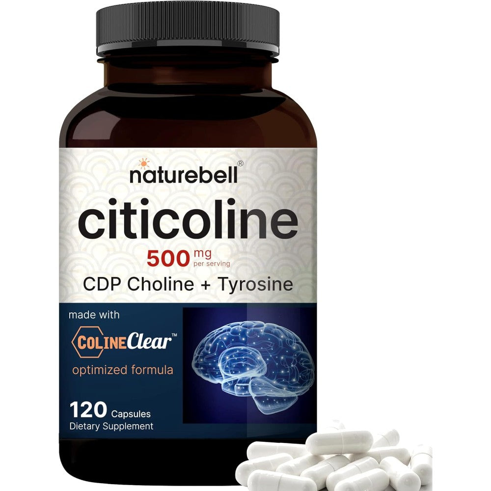Naturebell Citicoline 500mg To Support Brain Health, Memory, and Cognitive Performance 120 caps