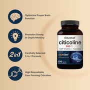 Naturebell Citicoline 500mg To Support Brain Health, Memory, and Cognitive Performance 120 caps