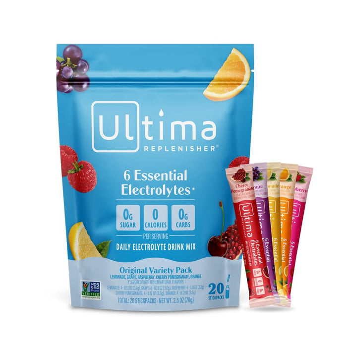 Ultima Replenisher 6 Essential Electrolytes Supports Hydration, Energy, and Performance. Perfect For Athletes, Active Lifestyles, or Daily Wellness 20 StickPacks Default Size