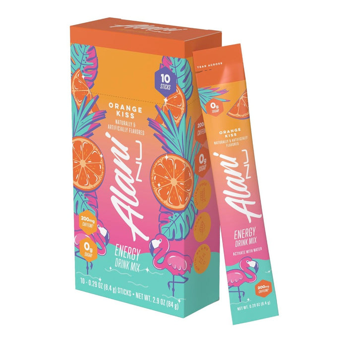 Alani Energy Drink Orange Kiss Flavor Provides a Clean, Lasting Energy Boost10 Sticks Default Size