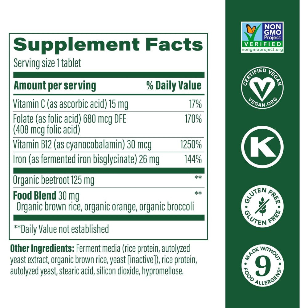 Megafood Iron Blood Builder Iron & Energy Support 90 Tablets