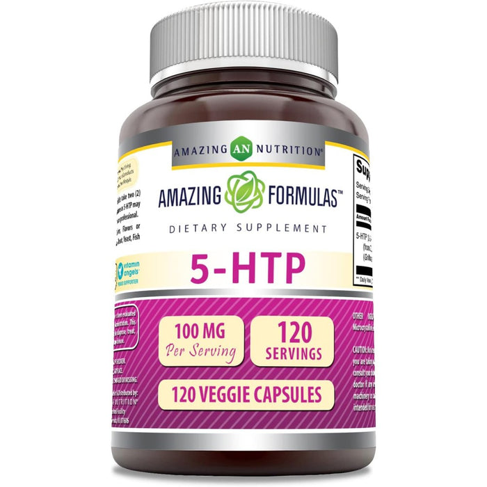 Amazing Formulas 5 Htp 100mg Promoting a Positive Mood, Restful Sleep, and Healthy Appetite Control 120 Veg Caps