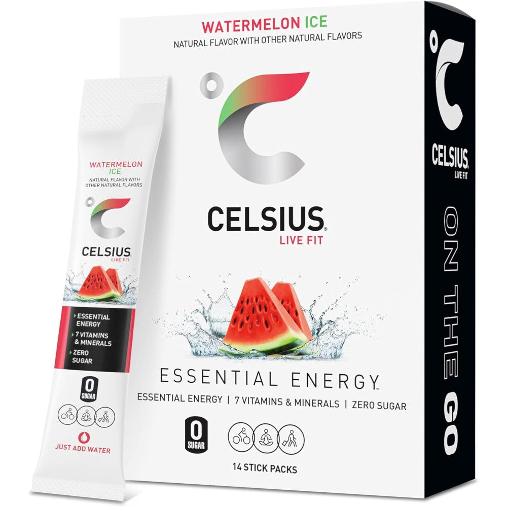 Celsius Essentials Energy drink 14 Stick To Support Energy and Physical Performance Watermelon Ice Flavor 71.12g