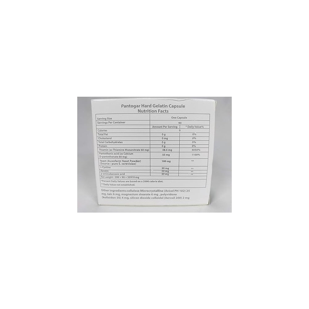 Pantogar Specific Treatment For Hair and Nails To Help Reduce Hair Loss, Improve Thickness and Shine, and Combat Brittle Nails 90 Caps
