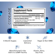 Codeage Liposomal Selenium 200mg Supports Immune Health, Thyroid Function, Cardiovascular Wellness, and Cellular Protection Against Oxidative Stress 180 Veg Caps