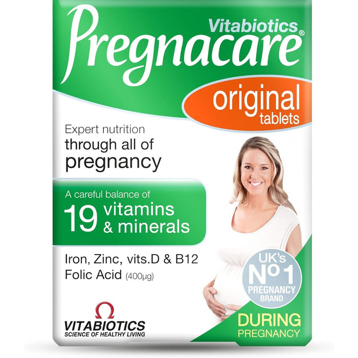 Vitabiotics, Pregnacare Original, for women during pregnancy, Iron, Zinc, Vitamin D and Vitamin B12, Folic Acid, 30 tablets