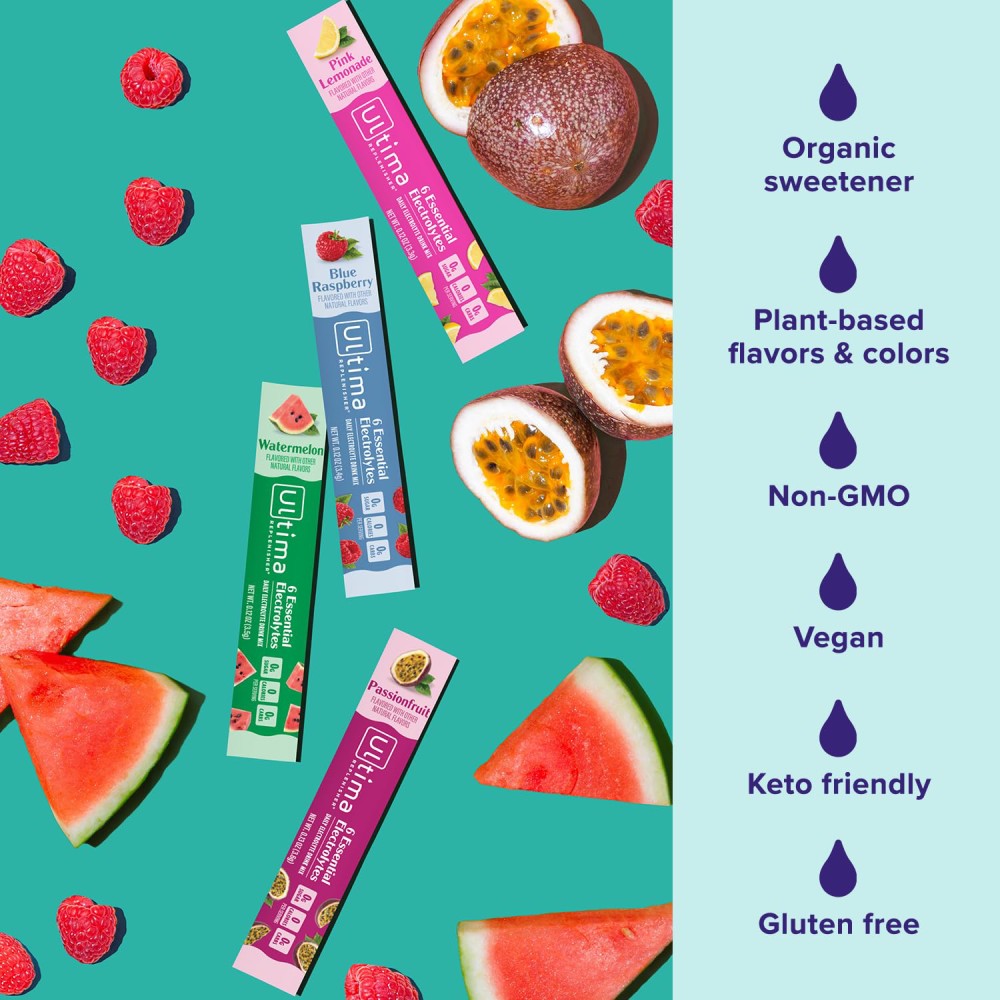 Ultima Replenisher 6 Essential Electrolytes To Replace What Your Body Loses During Exercise and Daily Activity 20 Stick Pack Tropical Variety Pack Flavor
