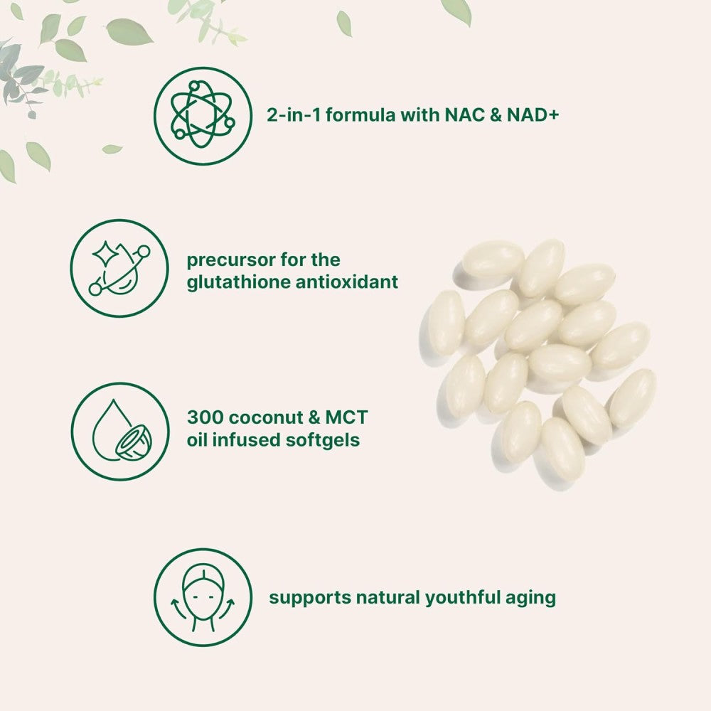MicroIngredients Nac 600mg Supports Liver, Lung, and Immune Health With Powerful Antioxidant Properties 300 Softgels