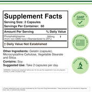 Double Wood Phosphatidylserine It Helps To Boost Memory, Reduce Mental Stress, and Improve Daily Mental Performance 300mg 120 Caps