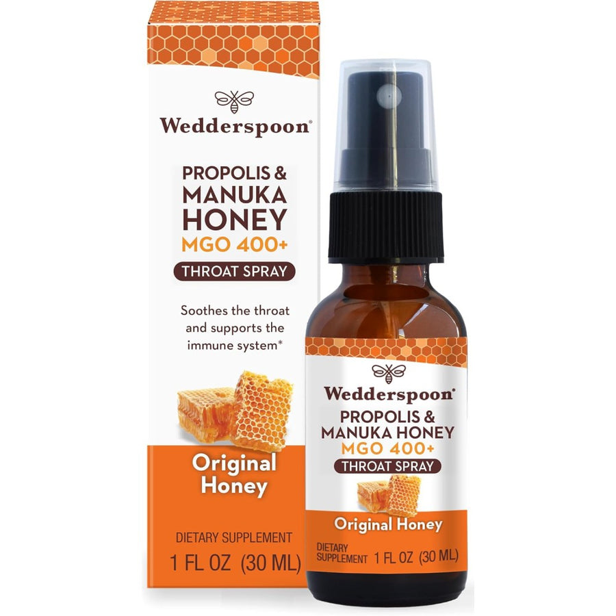 Wedderspoon Propoils & Manuka Honey Mgo 400+ Thoat Spray To Provide Instant Soothing Relief and Support Oral and Upper Respiratory Health 30ml