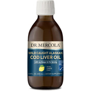 Dr Mercola Wild Caught Alaskan Cod Liver Oil 1000mg Omega 3 To Support Immunity, Bone Health, Vision, and Cellular Function Natural Lemon Flavor 200ml