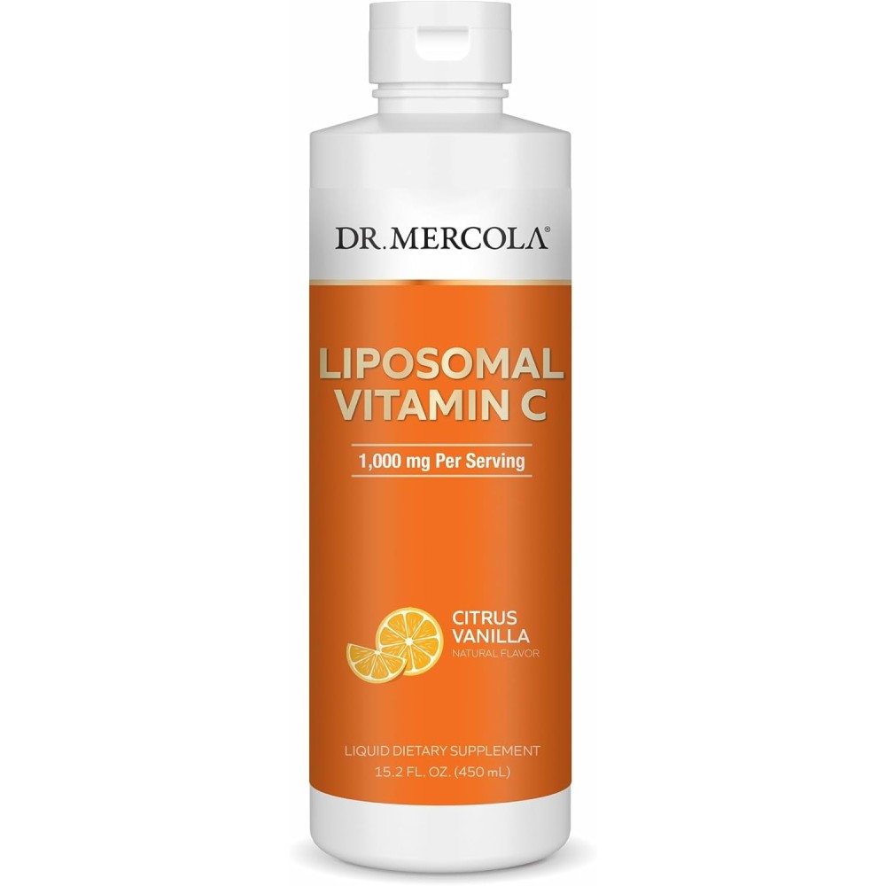 Dr Mercola Liposomal Vitamin C 1000mg To Support Immune Health, Enhance Skin Radiance, and Promote Daily Vitality Citrus Vanilla Flavor 450ml