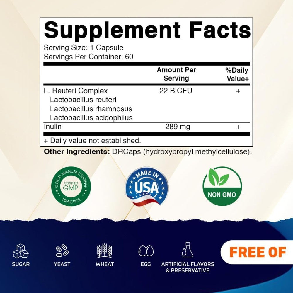 Vitamatic L Reuteri Complex To Boost Energy, Support Nervous System Function 60 Caps