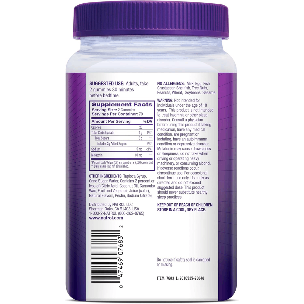 Natrol Melatonin 10mg To Naturally Regulate The Sleep Cycle, Promote Relaxation, and Help You Fall Asleep Faster Without Dependence140 Gummies Strawberry Flavor