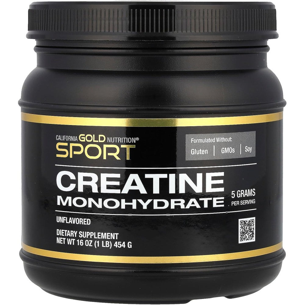 California Gold Nutrition Sport Creatine Monohydrate To Support Athletic Performance, Muscle Strength, and Lean Muscle Growth 454g Unflavored