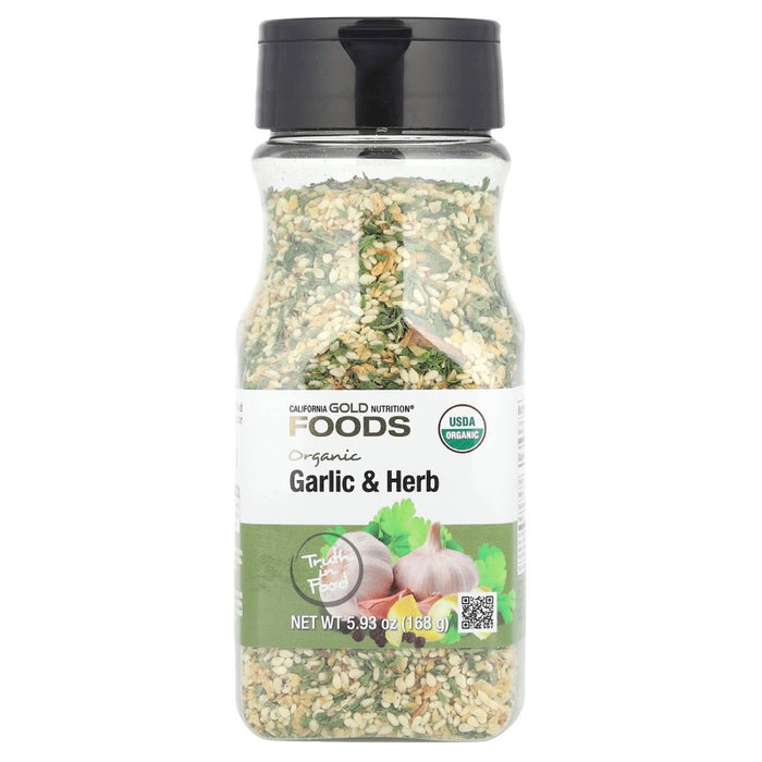 California Gold Nutrition Organic Garlic & Herb Supports Immune System Health 168g