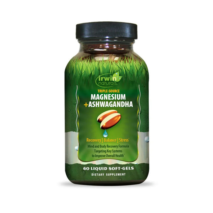Irwin Naturals Magnesium + Ashwagandha To Support Both the Body and Mind 60 Softgels