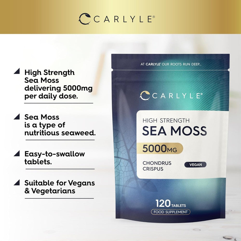 Carlyle Sea Moss 5000mg To Support Immune and Digestive Health 120 Veg Tablets