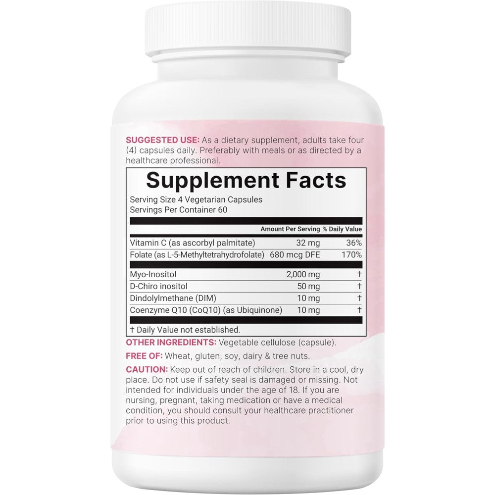 Microingredients Myo & D Chiro Inositol 2050mg Helping Support Blood Sugar Balance, Ovarian Health, and Overall Bodily Functions 240 Veg Caps