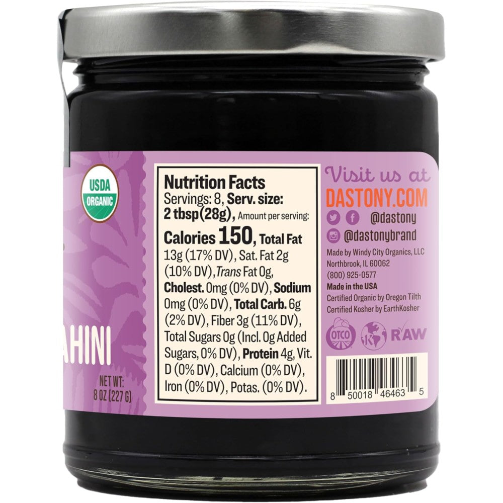 Dastony Black Sesame Tahini Organic & Stone Ground 227g
