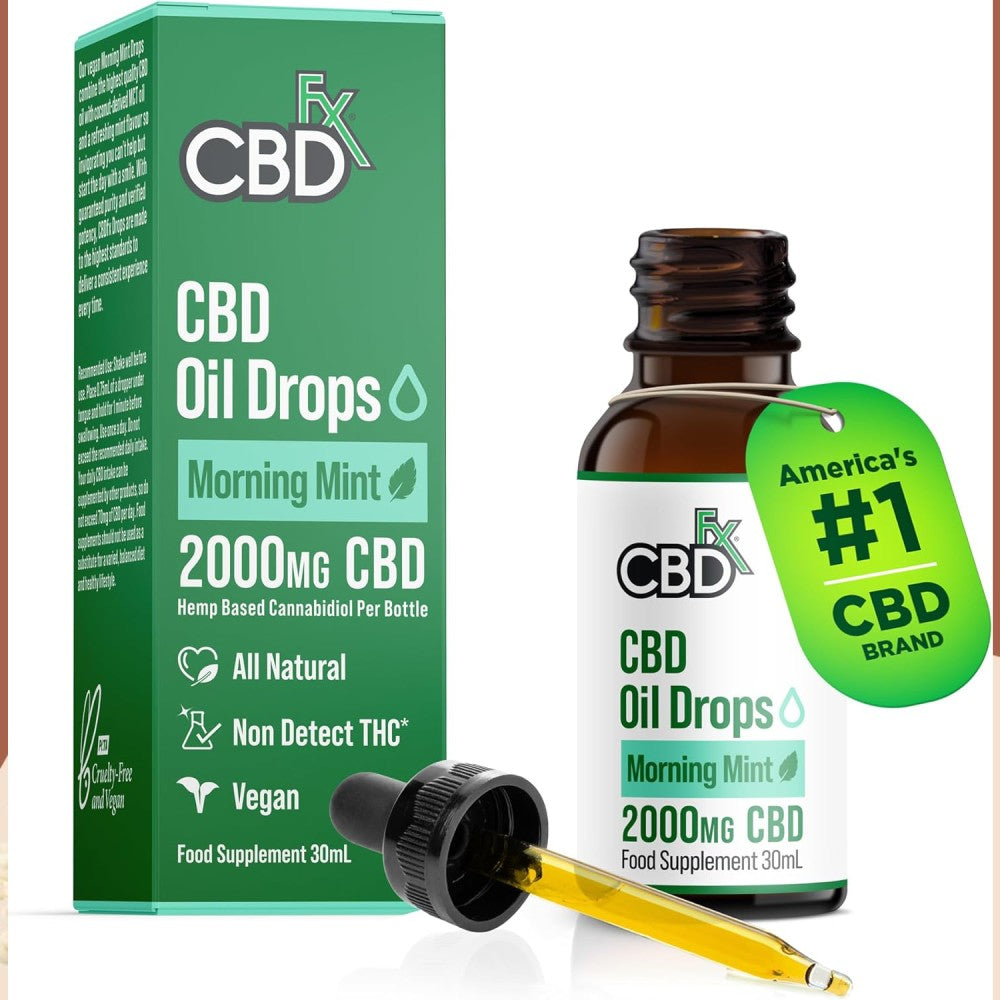 CBD FX Oil Spray 2000mg Morning Mint Helps Reduce Stress, and Supports General Health 30ml
