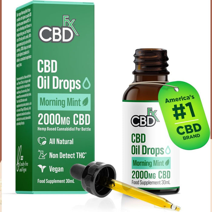 CBD FX Oil Spray 2000mg Morning Mint Helps Reduce Stress, and Supports General Health 30ml