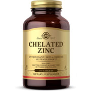 Solgar Chelated Zinc Supporting The Immune System, Promoting Healthy Skin and Hair, and Contributing to Various Bodily Functions 250 Tablets