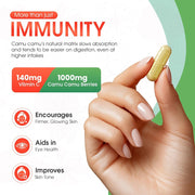Mother Nature Camu Camu Vitamin C From Organic Fruit 1000mg To Support Immunity, Skin Health, and Daily Energy in a Safe 120 Caps