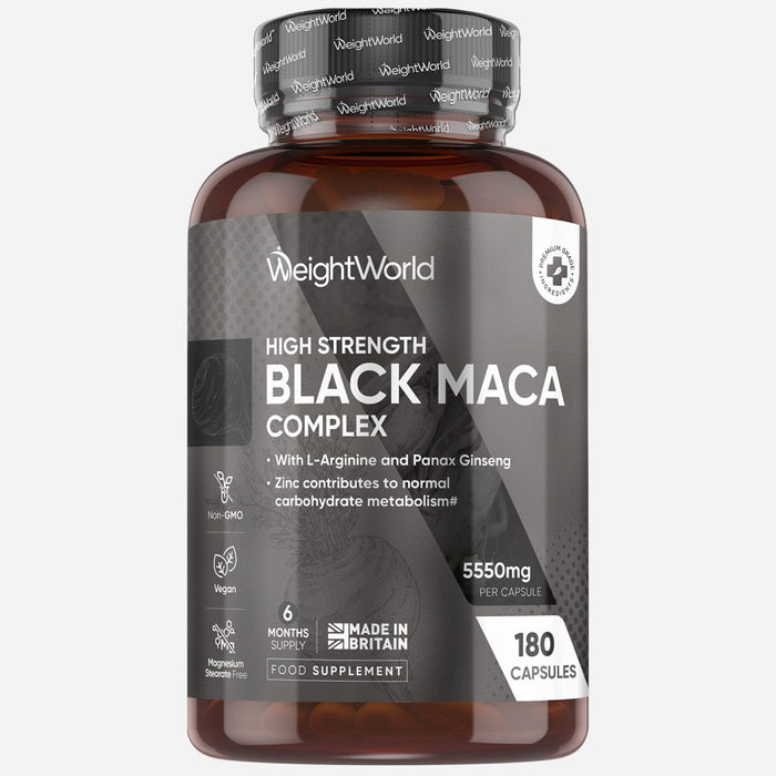 WeightWorld Black Maca Complex 5550mg Support Energy, Stamina, and Hormonal Balance 180 Caps