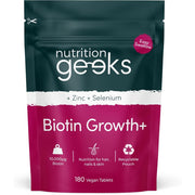 Nutrition Geeks Zinc + Selenium Biotin Growth To Support Overall Health, Immunity, and Beauty From Within 180 Tablets