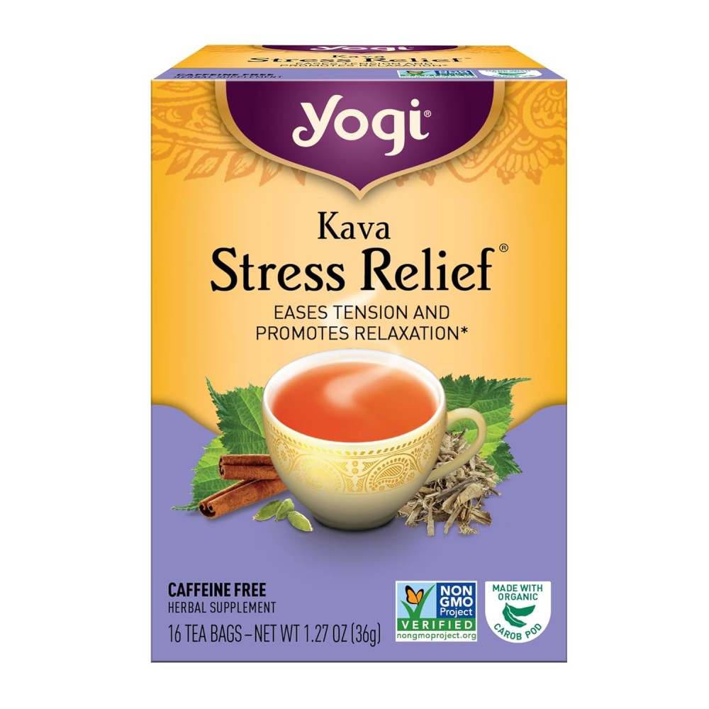 Yogi Kava Stress Relief Tea To Help Relieve Stress and Support Mental Relaxation 16 Tea Bags 36g