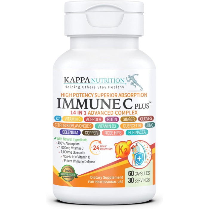 Kappa Nutrition Immune C Plus 14in1 ADvanced Complex To Support the Immune System and Overall Health To Help the Body Combat Stress and Boost Daily Energy and Vitality 90 Caps