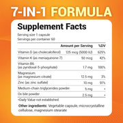 Dr Berg Vitamin D3 5000IU + Vitamin K2 50mcg To Support Bone and Cardiovascular Health 60 Capsules